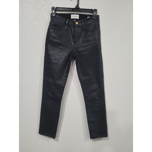 FRAME Denim - Frame Women's Le Skinny de Jeanne Black Shine Noir Jeans size 27 #P3‎